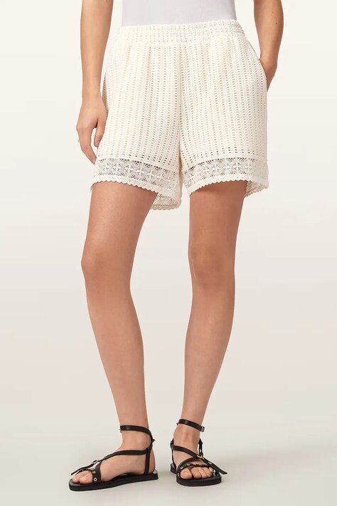 AllSaints szorty damskie z bawełną ELMA beżowe W043TE