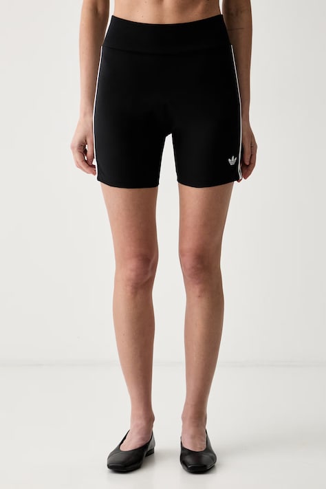 adidas Originals biciklističke ženske od pamuka s elastanom crne srednje visoki struk KD7966