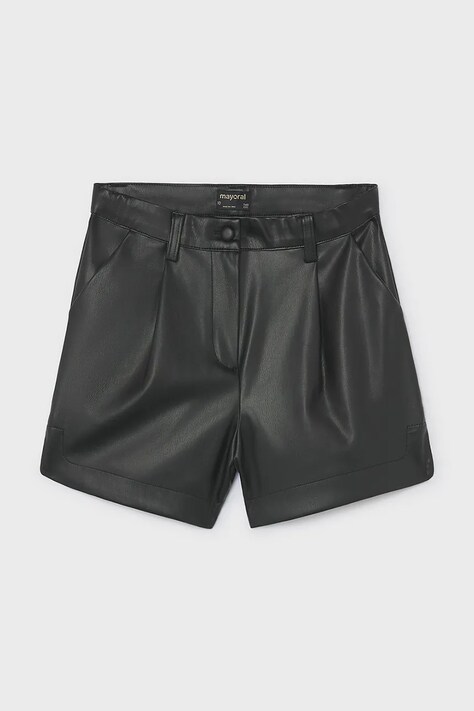 Mayoral Бермуди дитячі з імітації шкіри чорні regular waist 7201