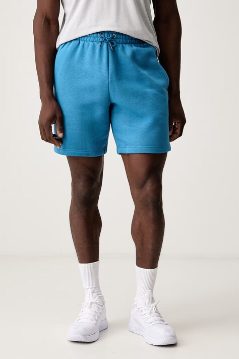 Under Armour Szorty dresowe męskie z bawełną Essential Fleece niebieskie regular waist 1380377.430
