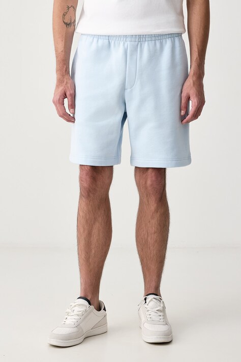 Lacoste Szorty dresowe męskie z bawełną niebieskie regular waist GH8861