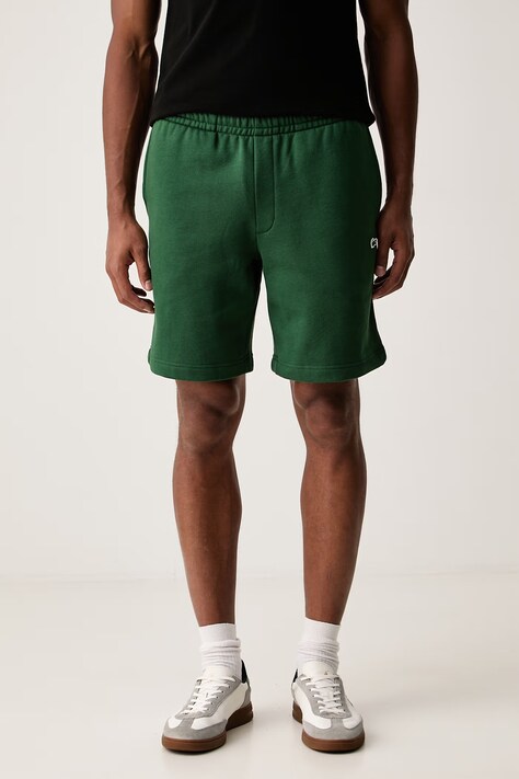 Lacoste Szorty dresowe męskie z bawełną zielone regular waist GH8861