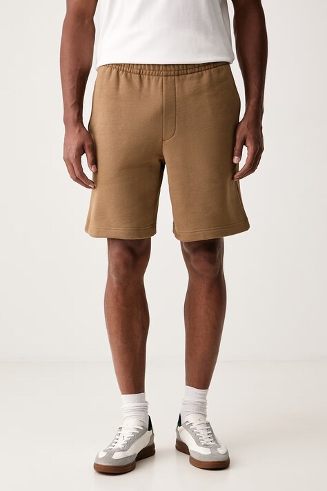 Lacoste Szorty dresowe męskie z bawełną beżowe regular waist GH8861
