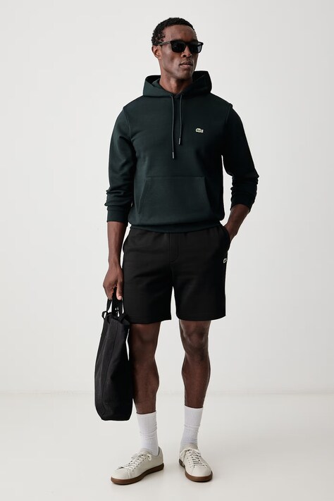 Lacoste Σορτς επίσημα ανδρικά με βαμβάκι μαύρα κανονική GH8861
