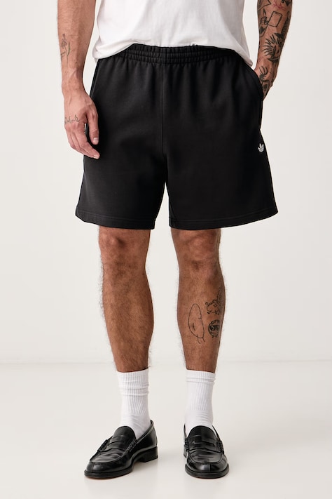 adidas Originals Къс панталон тип анцуг мъжки с памук Essentials черен със стандартна талия KS8940