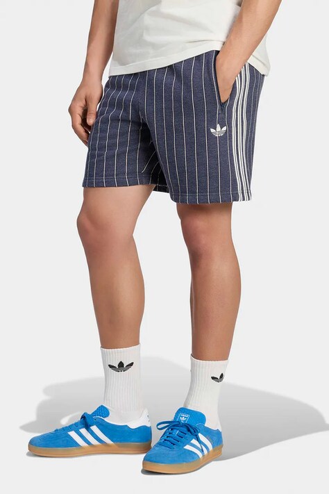 adidas Originals Szorty dresowe męskie z bawełną niebieskie regular waist KR9706