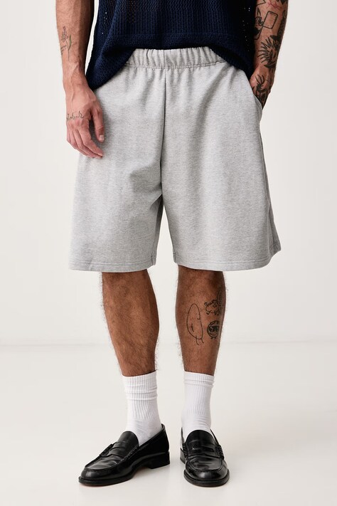 adidas Originals Teplákové šortky pánské bavlněné Essentials šedé regular waist KR6985