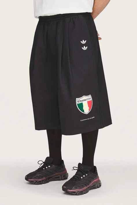 adidas Originals x Willy Chavarria bermudy bawełniane męskie czarne regular waist KV1975
