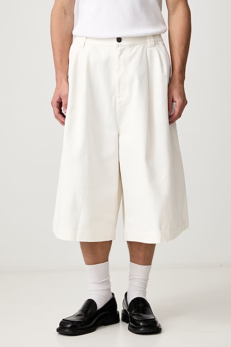 adidas Originals Pleated Jorts szorty bawełniane męskie białe regular waist KR9114