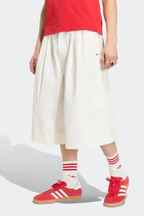 adidas Originals Pleated Jorts шорты из хлопка для мужчин белые regular waist KR9114