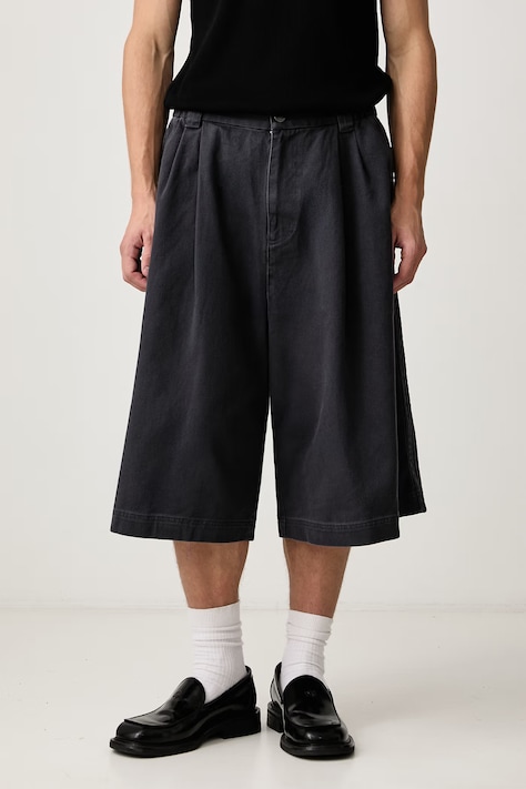 adidas Originals Pleated Jorts къс панталон от памук мъжки сив със стандартна талия KQ9443