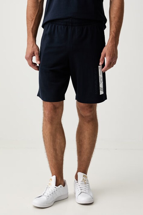 EA7 Emporio Armani szorty dresowe męskie z bawełną granatowe regular waist AF13512.7M002421