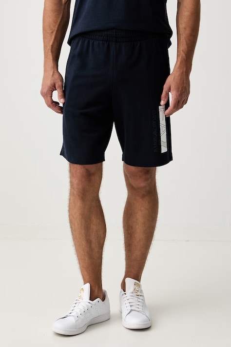 EA7 Emporio Armani szorty dresowe męskie z bawełną granatowe regular waist AF13512.7M002421