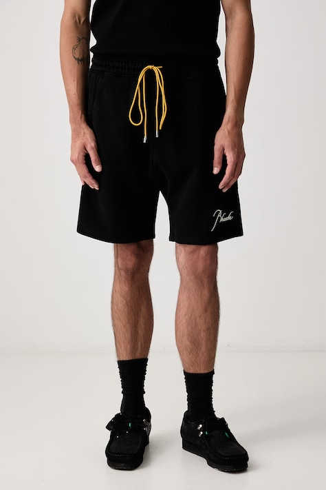 RHUDE Sweat shorts cotton Men's black regular waist RHPF26SH01012