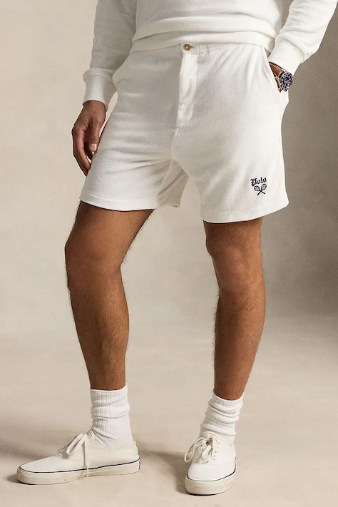 Polo Ralph Lauren szorty męskie z bawełną białe regular waist 710B19234