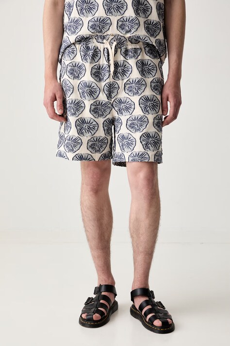 Les Deux szorty męskie z bawełną niebieskie regular waist 1001944