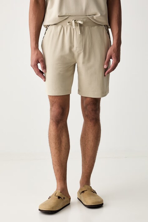 HUGO homewear kratke hlače za muškarce s pamukom NOAH SHORTS bež spušteni struk 50566165