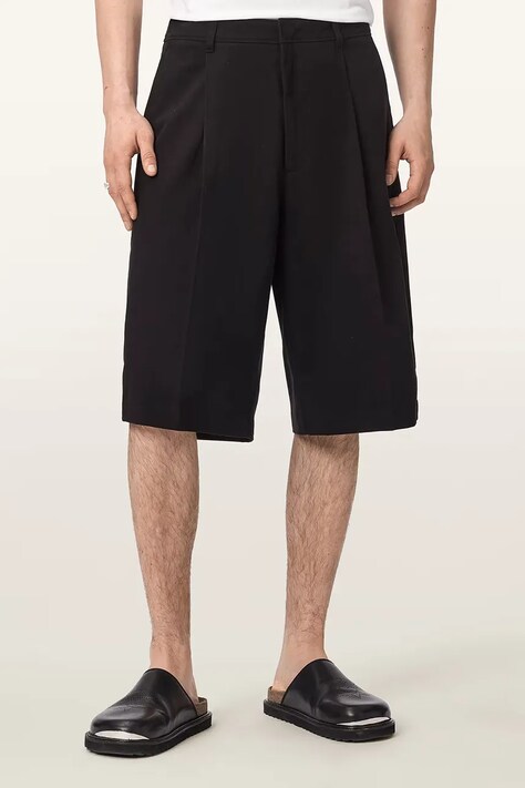 AllSaints szorty męskie bawełniane CASTRO czarne high waist M038TE