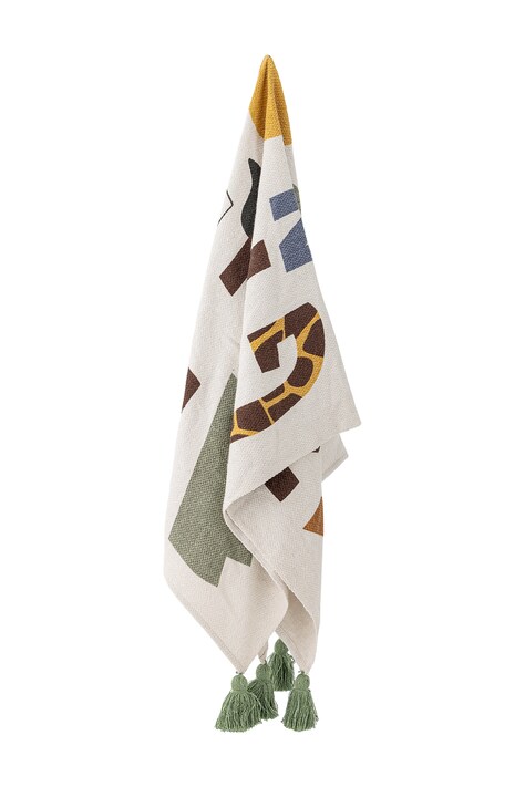 Bloomingville MINI Koc dziecięcy z bawełną Memmo Throw beżowy 82062654