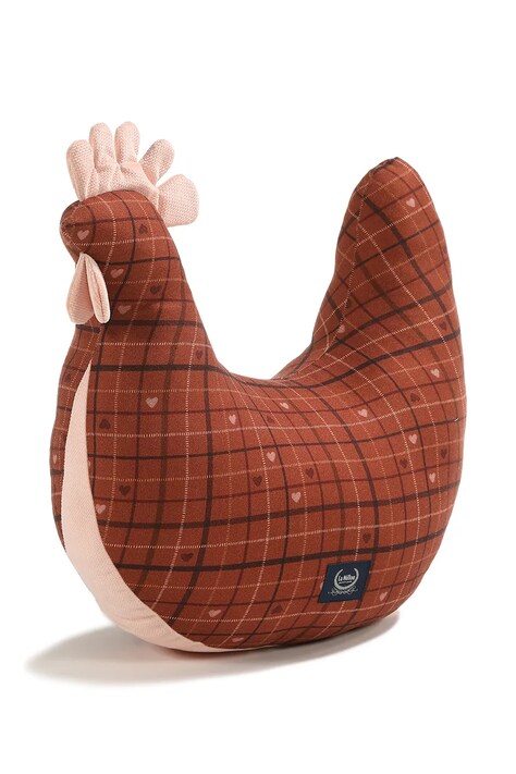 La Millou Dojčenský vankúš s viskózou MOO MEADOW PLAID oranžový 156645