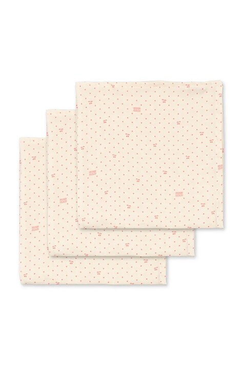 Konges Sløjd Παιδικά βαμβακερά 3 PACK MUSLIN CLOTH GOTS 3-pack ροζ KS105863