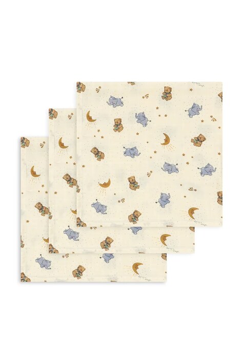Konges Sløjd Παιδικά βαμβακερά 3 PACK MUSLIN CLOTH GOTS 3-pack μπεζ KS105863
