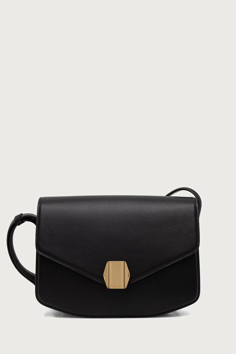 Officine Generale Чанта crossbody дамска от кожа LE JUNEBAG черна MARWBAG007