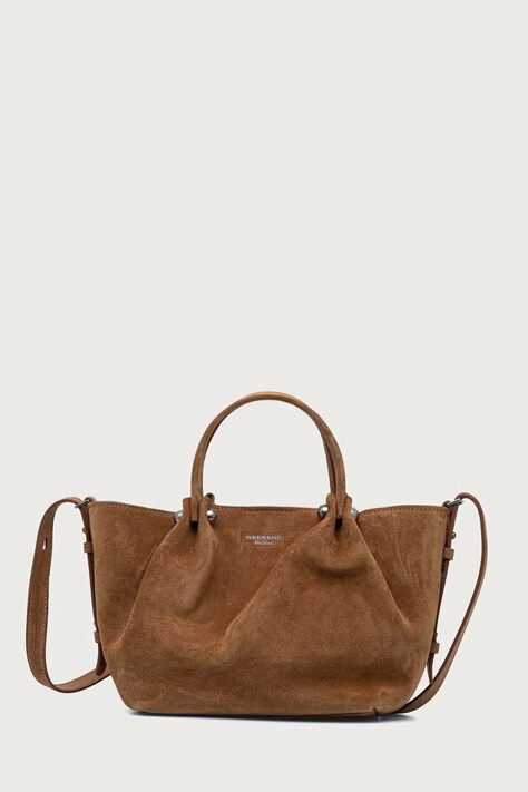 Weekend Max Mara Torebka tote damska zamszowa WKARIO brązowa 2625516175