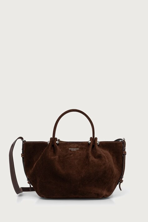 Weekend Max Mara Torebka tote damska zamszowa WKARIO brązowa 2625516175