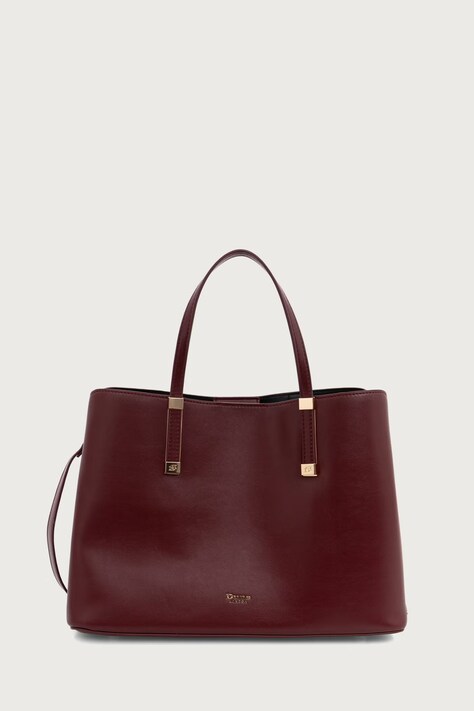 Dune London Torebka tote damska z imitacji skóry DORRY bordowa 0019500110109887