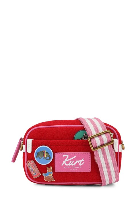 Kurt Geiger London Torebka crossbody damska wełniana Southbank czerwona 6060550609