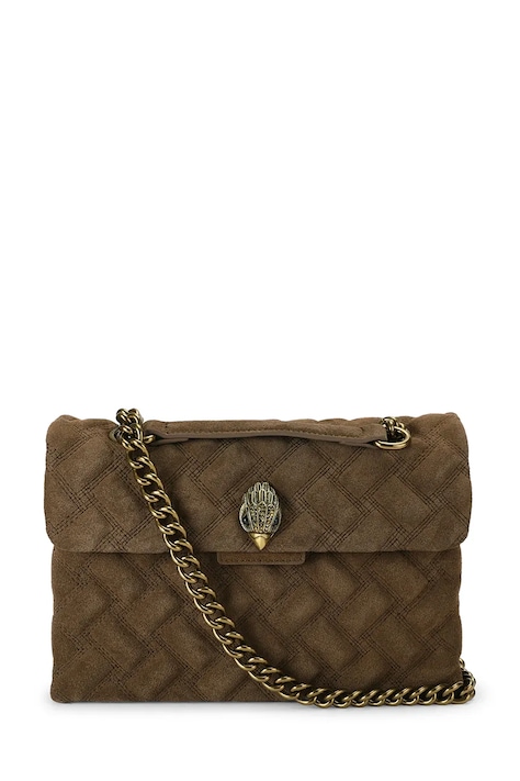 Kurt Geiger London Torebka crossbody damska zamszowa KENSINGTON brązowa 6344430219