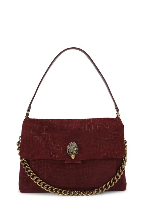 Kurt Geiger London Torebka hobo damska zamszowa CELIA bordowa 6056554019
