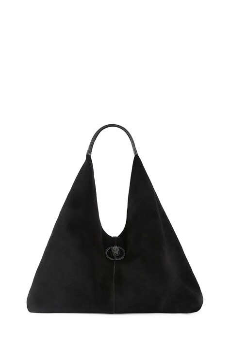 Kurt Geiger London Torebka hobo damska zamszowa Chelsea czarna 6053300209