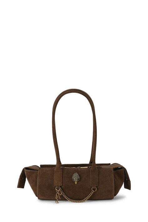 Kurt Geiger London Torebka bagietka damska zamszowa Sloane brązowa 5965230209