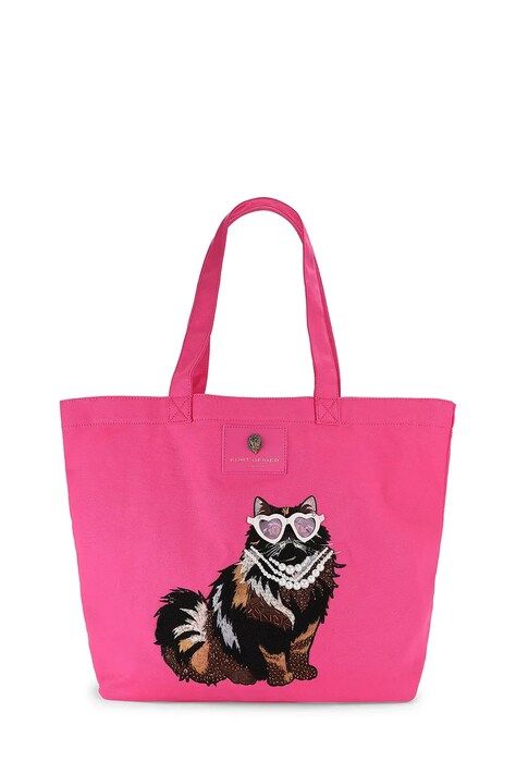 Kurt Geiger London Torebka shopper damska bawełniana różowa 6152698339