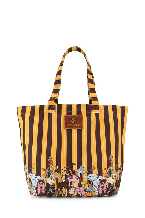 Kurt Geiger London Torebka shopper damska bawełniana brązowa 6152539339