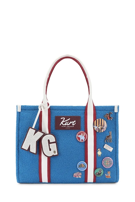 Kurt Geiger London Torebka shopper damska z łączonych materiałów niebieska 6060180609