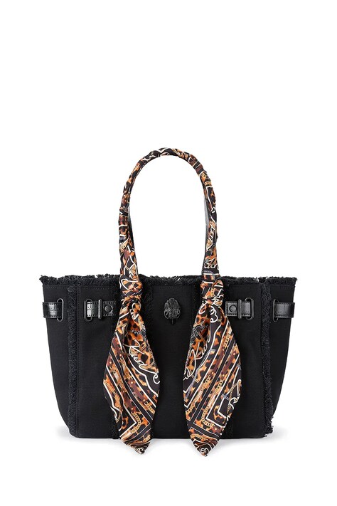 Kurt Geiger London Torebka shopper damska bawełniana Sloane czarna 6056000339