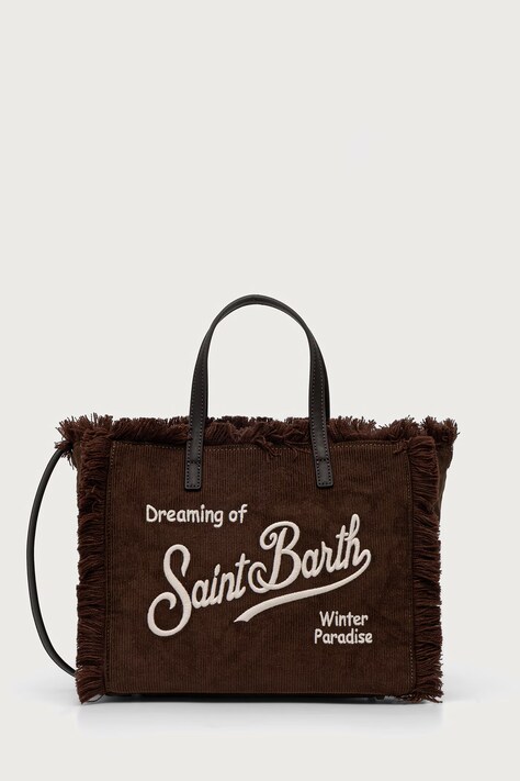 MC2 Saint Barth Torebka tote damska sztruksowa brązowa COL0048