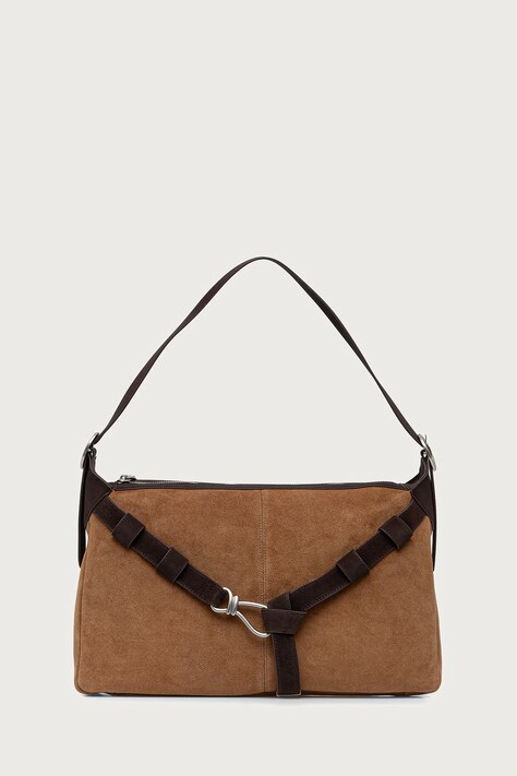 Steve Madden Torebka shopper damska zamszowa Bklarity brązowa SM13002220