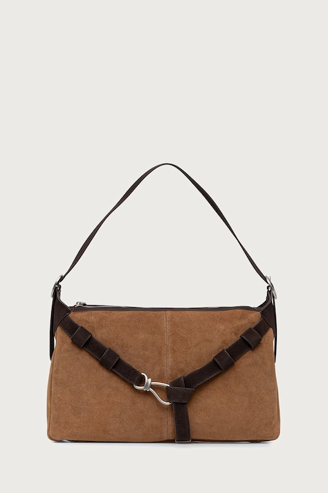 Steve Madden Torebka shopper damska zamszowa Bklarity brązowa SM13002220
