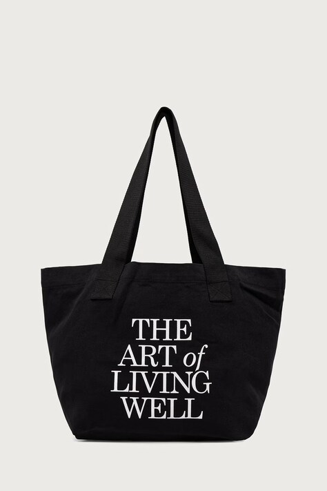 Sporty & Rich Art OG torebka shopper damska bawełniana czarna BA00382096BA01