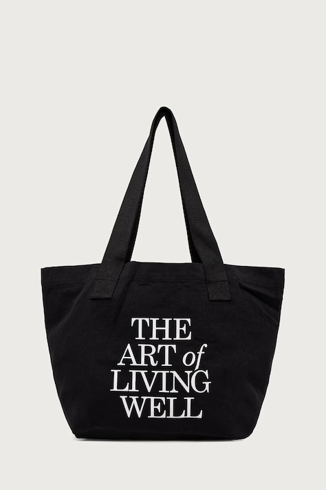 Sporty & Rich Art OG torebka shopper damska bawełniana czarna BA00382096BA01