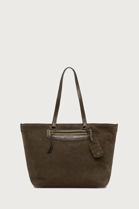 MICHAEL Michael Kors Torebka tote damska zamszowa zielona 30F6ATVT4S