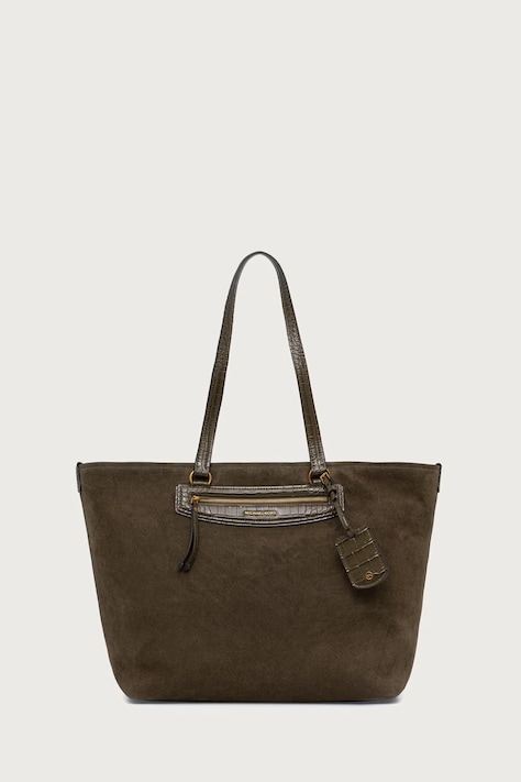 MICHAEL Michael Kors Torebka tote damska zamszowa zielona 30F6ATVT4S