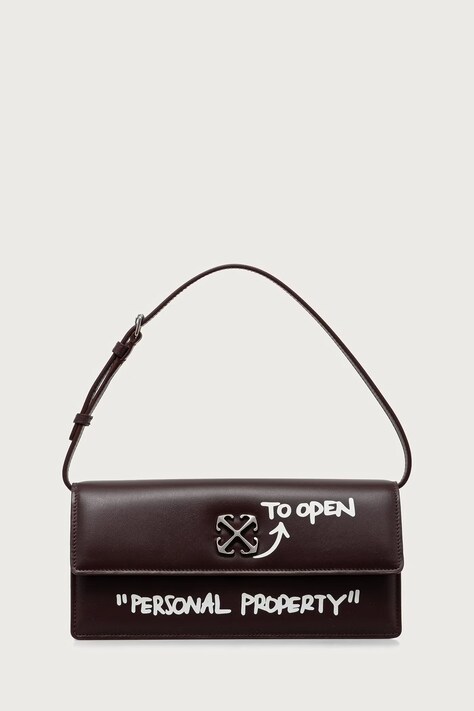 Off-White Jitney 1.0 clutch Women's leather maroon OWWNN30F26LT01