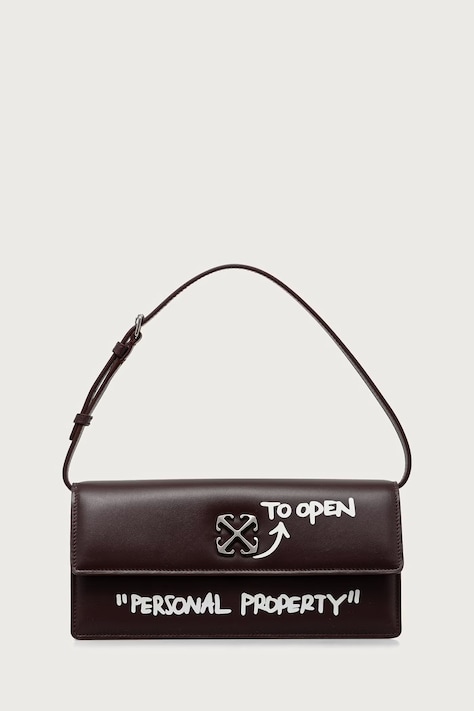 Off-White Jitney 1.0 clutch Women's leather maroon OWWNN30F26LT01
