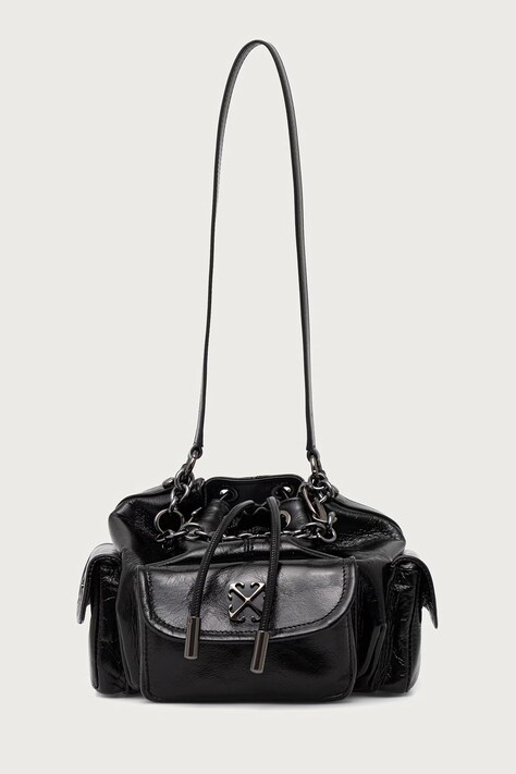 Off-White Dumbo.b Bucket Bag βαλιτσάκι γυναικείο δερμάτινο μαύρο OWWMY01F26LT01