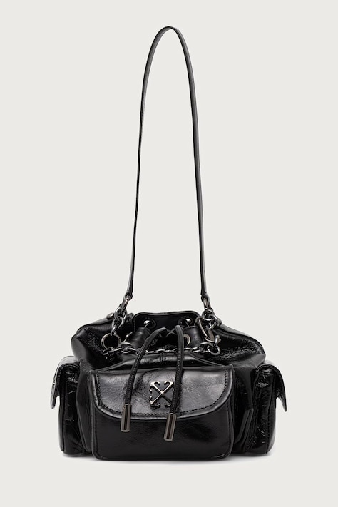 Off-White Dumbo.b Bucket Bag βαλιτσάκι γυναικείο δερμάτινο μαύρο OWWMY01F26LT01